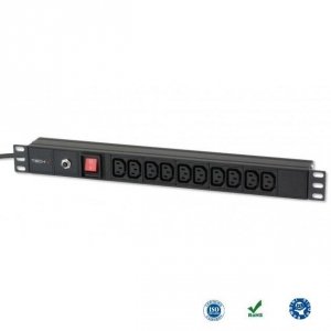 Listwa zasilająca Rack19&quot; do UPS TechlyPro 10 gniazd 2m czarna