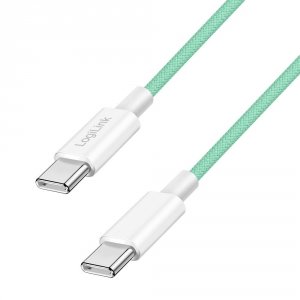 Kabel USB 2.0 LogiLink CU0346 USB-C - USB-C, M/M, 480 Mb/s, 60 W, zielony, 0,5m