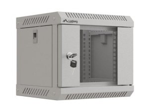 Szafa instacyjna Rack Lanberg Wisząca 10&quot; 4U 300x300 Drzwi Przeszkolone (flat pack) Szara