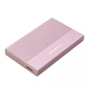 Obudowa/kieszeń Qoltec na dysk SSD HDD 2.5&quot; | SATA | USB 3.0 | Super speed 5Gb/s | 2TB | Różowy