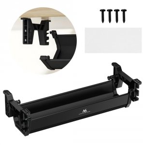 OUTLET: Organizer podbiurkowy na kable/ przedłużacz Maclean MC-106 B, max. obciążenie 5kg, czarny - OTW OPAK