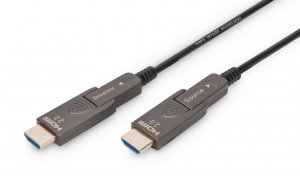 Kabel DIGITUS połączeniowy hybrydowy AOC HDMI 2.0 Premium High Speed Ethernet 4K60Hz UHD HDMI D/A HDMI D/A M/M czarny 30m