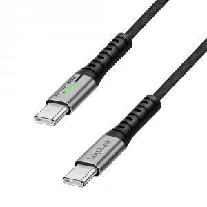 Kabel USB 2.0 LogiLink CU0421 USB-C - USB-C, M/M, 480 Mb/s, 100 W, czarny, 0,5m