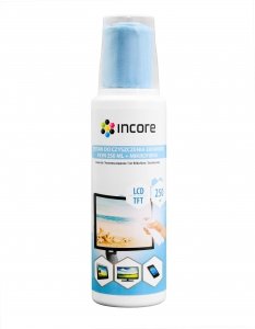 Zestaw do czyszczenia ekranów INCORE  płyn 250 ml + mikrofibra