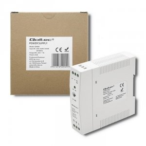 Zasilacz na szynę DIN Qoltec | 24W | 24V | 1A | Biały | Slim