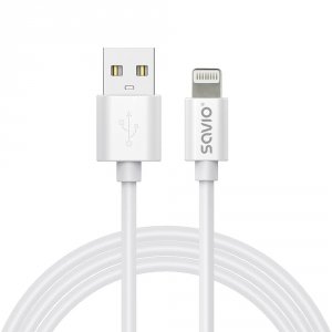 Kabel USB SAVIO CL-192 USB-A do Lightning 1m biały