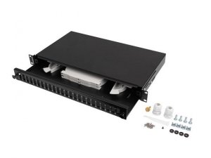 Przełącznica światłowodowa Lanberg 24xSC Duplex / 24xLC Quad RACK 19&quot; 1U Czarna + akcesoria