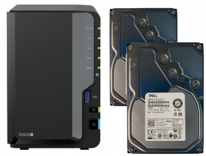 Synology Serwer plików NAS DS225+ 10GB RAM + 2x8TB HDD