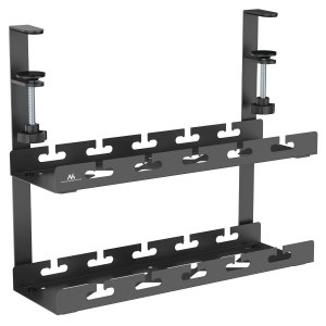 Organizer podbiurkowy na kable Maclean MC-104 B, max. obciążenie 5kg, 2 poziomy, czarny