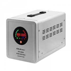 Zasilacz awaryjny Qoltec UPS 500VA/350W | Przetwornica 12/230V z AVR