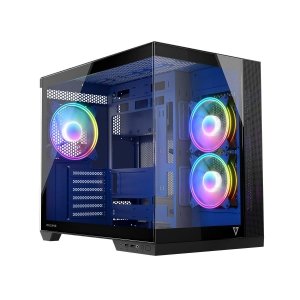 OUTLET: Obudowa Modecom Volcano Panorama APEX ARGB 3F MIDI , Czarna - USZ OPAK