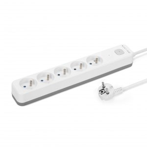 Listwa zasilająca przeciwprzepięciowa MONTIS MT187-WG-5  5 gniazd szaro-biała