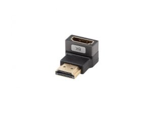Adapter Lanberg HDMI(F)-&gt;HDMI(F) 8K kątowy dół aluminimum srebrny