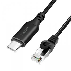 Kabel adapter LogiLink CU0417 Ethernet USB 3.2, C/M do RJ45/M, aktywny, 15 m