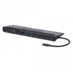 Stacja dokująca Manhattan do laptopa USB-C 11w1 HDMI DP VGA USB-A RJ45