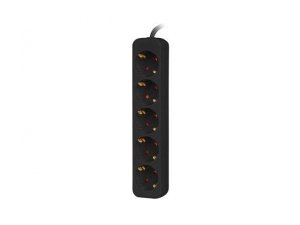 Listwa przedłużacz Lanberg 3m czarna 5x 230V Schuko, kabel wykonany z pełnej miedzi