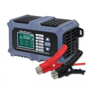 OUTLET: Ładowarka mikroprocesorowa Qoltec z testerem baterii i funkcją naprawy 12V | 6A | LCD | Prostownik do akumulatora AGM LiFePO4 GEL - OTW OPAK