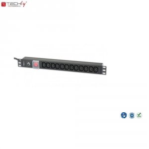 Listwa zasilająca Rack19&quot; do UPS TechlyPro 12 gniazd 2m czarna