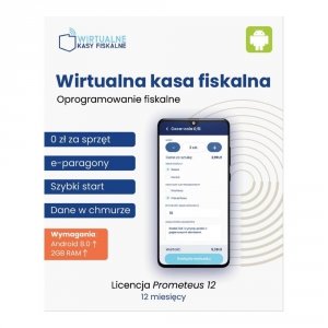 Licencja ESD Wirtualna kasa fiskalna Oprogramowanie fiskalne PROMETEUS12 12 miesięcy