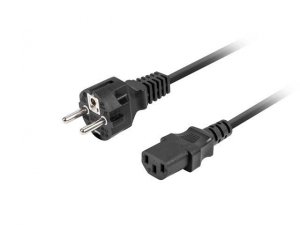 Kabel zasilający Lanberg CEE 7/7 -&gt; IEC 320 C13 2m VDE czarny prosty