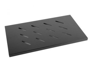 Półka do szaf 19&quot; 600mm czarna Lanberg (1U/465x300mm udźwig do 20kg, montaż 4-punktowy)