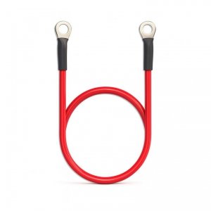 Kabel Qoltec z oczkiem 8mm | przewód akumulatorowy z końcówkami konektorowymi M8 | 60cm | Czerwony