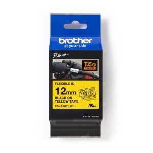 Taśma Brother TZe-FX631 12mm x 8m (TZEFX631) - żółta, czarny nadruk