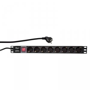 OUTLET: Listwa zasilająca LogiLink do szaf PDU8C01 19&quot; 16A PDU 8x Schuko 2m czarna - USZ OPAK
