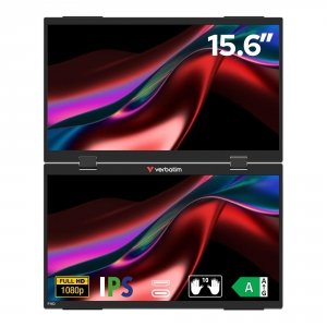 Monitor przenośny Verbatim Dual Monitor Essentials 15,6&quot; IPS FHD Mini HDMI 2xUSB-C głośniki