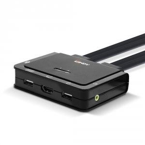 Przełącznik KVM LINDY 2-portowy HDMI 4K30, USB 2.0 &amp; Audio