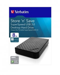 Dysk zewnętrzny Verbatim 8TB 3.5&quot; Store 'n' Save 2Gen czarny USB 3.0
