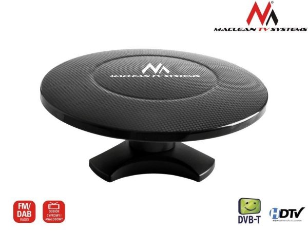 Antena TV DVB-T/T2 H.265 HEVC Maclean MCTV-983 wewnętrzno-zewnętrzna, czarna carbon