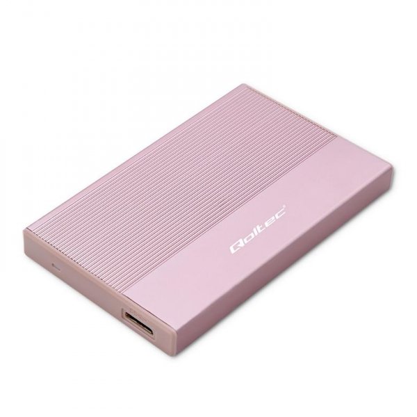 Obudowa/kieszeń Qoltec na dysk SSD HDD 2.5&amp;quot; | SATA | USB 3.0 | Super speed 5Gb/s | 2TB | Różowy