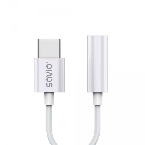 Kabel adapter Savio AK-51 USB-C - Mini Jack 3,5mm (F), Huawei, Oppo, Xiaomi