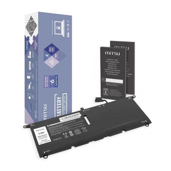 Bateria Mitsu do notebooka Dell XPS 13 (9370), 13 (9380), Latitude 13 (3301) (7.4V-7.6V) (5500 mAh)