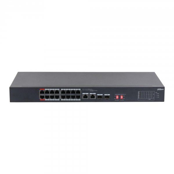 Switch niezarządzalny Dahua S3218-16ET-135 16x10/100M 2x10/100/1000M PoE 2xSFP Combo