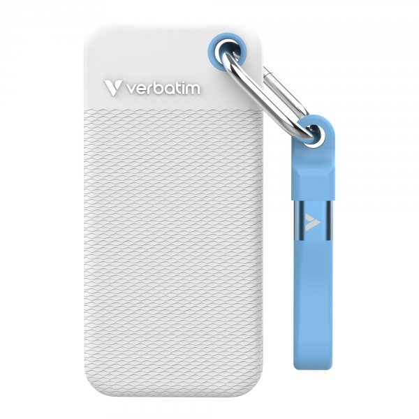 Dysk SSD zewnętrzny Verbatim Pocket 2TB USB-C 3.2 Gen 2 biały/niebieski