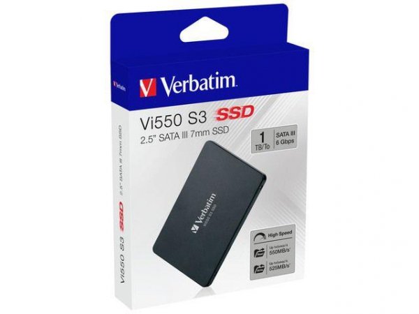 Dysk SSD wewnętrzny Verbatim Vi550 S3 1TB 2.5&amp;quot; SATA III czarny