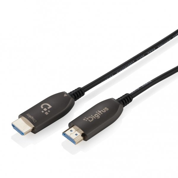 Kabel DIGITUS połączeniowy hybrydowy HDMI AOC HDMI-A męski-męski HDMI 2.1 UHD-2 8K@60Hz 48Gbps HDR, eARC, HDCP 2.2, CEC 50m
