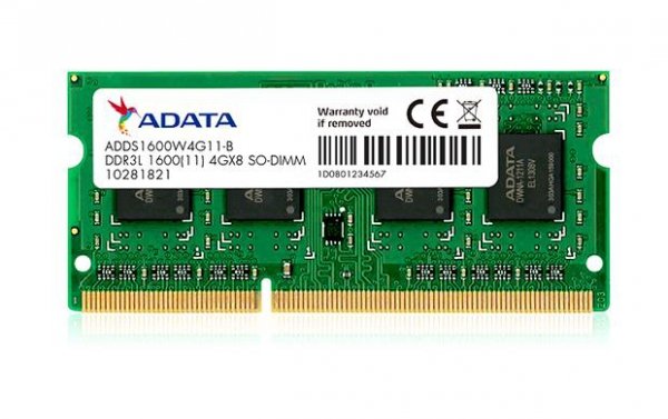 Pamięć SODIMM DDR3L ADATA 4GB (1x4GB) 1600MHz CL11 1,35V