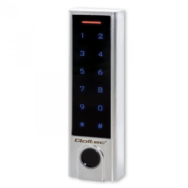 Zamek szyfrowy Qoltec PROTEUS z czytnikiem linii papilarnych | RFID | kod | karta | brelok | dzwonek | IP68 | EM