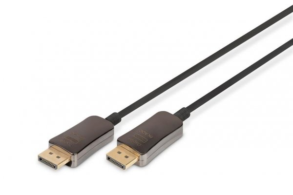 Kabel DIGITUS połączeniowy hybrydowy AOC DisplayPort 1.4 8K60Hz UHD DP/DP M/M czarny 20m