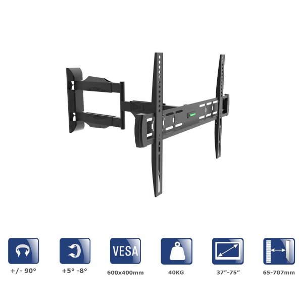 Uchwyt do telewizora Akyga AK-MB11 regulowany wieszak +/-90° 40kg VESA 600x400mm 37-75&amp;quot;