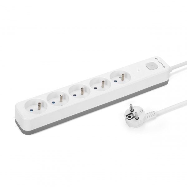 Listwa zasilająca przeciwprzepięciowa MONTIS MT187-WG-5  5 gniazd szaro-biała