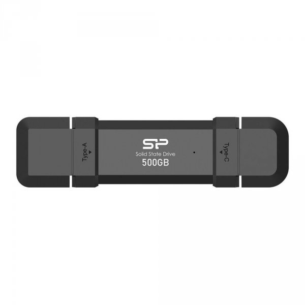 Dysk zewnętrzny SSD Silicon Power DS72 500GB USB-A USB-C 1050/850 MB/s Czarny
