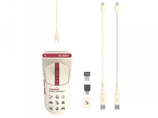 Mysz bezprzewodowa A4Tech Bloody R72 ULTRA DUO Pixels Red