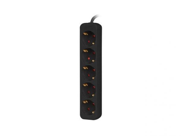 Listwa przedłużacz Lanberg 3m czarna 5x 230V Schuko, kabel wykonany z pełnej miedzi