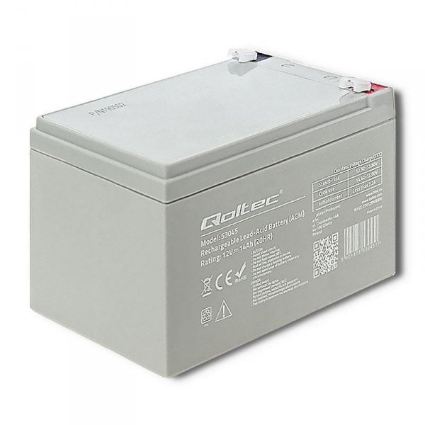 Akumulator AGM Qoltec 12V | 14Ah