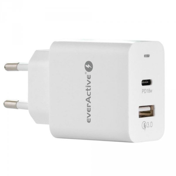 Ładowarka sieciowa everActive SC-350Q USB/USB-C PD 18W