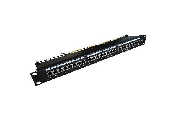 Patch panel DIGITUS 19&amp;quot; 24x RJ45 S/FTP kat. 6 1U z tacką